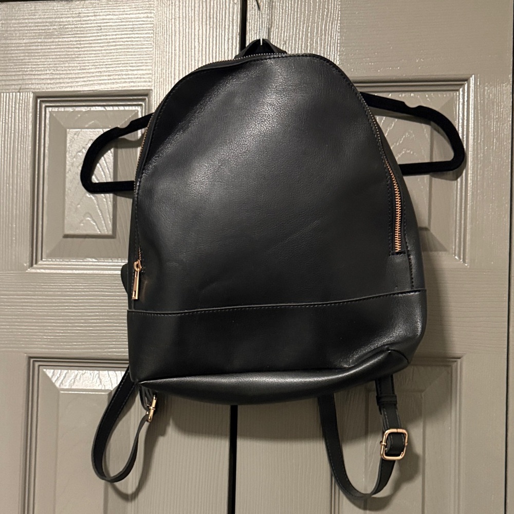 Black Backpack with Rose Gold Accents